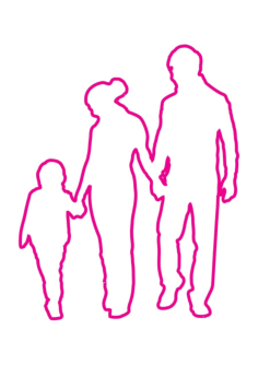 Husband Wife One Child Family Silhouette Kids Tracing Worksheets, Free Vectors File